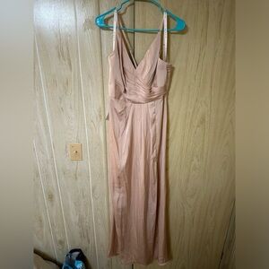 Azazie Aqua Stretch Satin Bridesmaid Dress